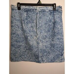 Konnie O 80’s Vintage Acid Wash Midi Length Pencil Skirt Size 36 Inch Waist